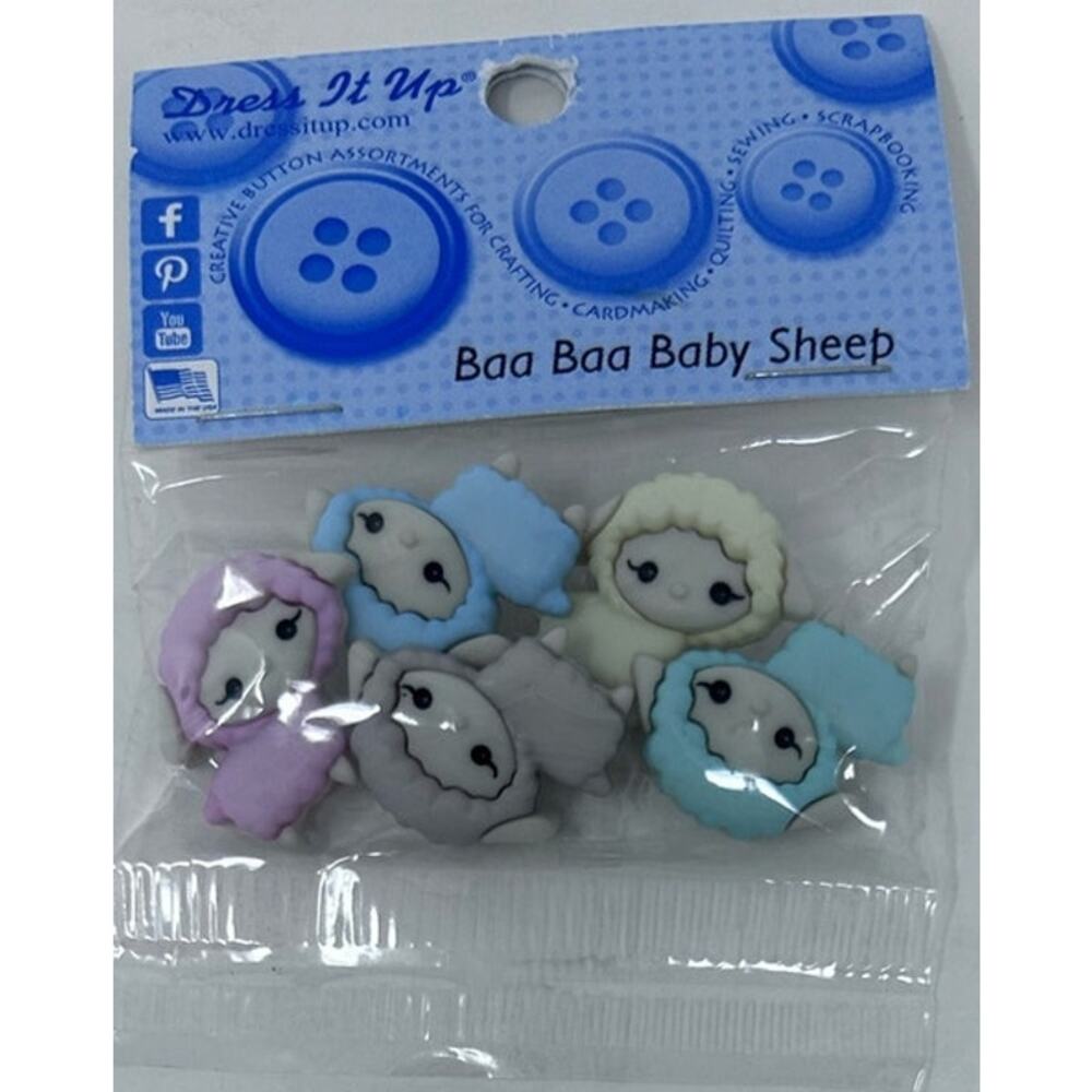 A Jesse James Company 6 Button Dress It Up Baa Baa Baby Sheep Pack